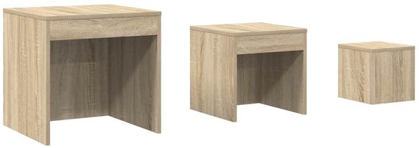 Couchtische, Sofatische 3-tlg. Sonoma-Eiche Holzwerkstoff