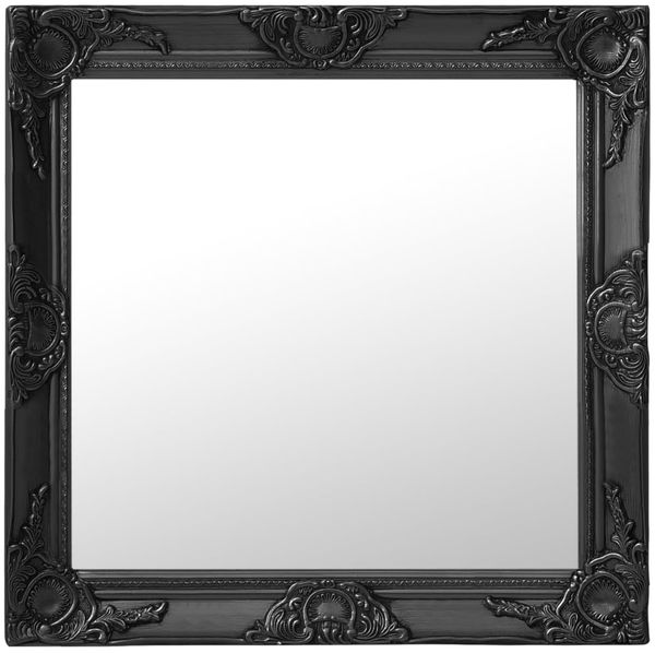 vidaXL Wandspiegel im Barock-Stil 60x60 cm Schwarz 320335