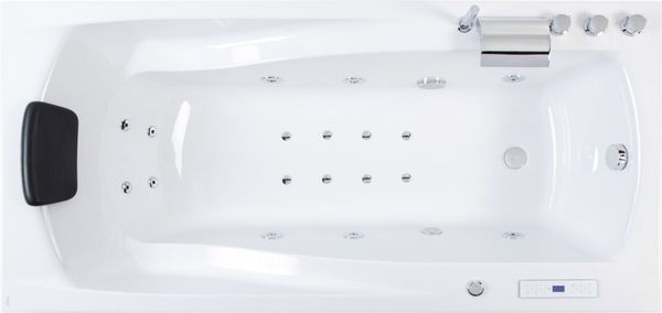 Rechteck Whirlpool Centauri 180x85 links Made in Germany 18 Düsen mit Armatur : Mit Armaturen