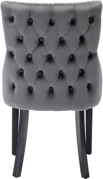 Merax Polsterstühle(Set, 6 St), Stuhl Grau Samt Esszimmerstuhl, hohe Rückenlehne, mit Knopfsteppung, Gestell aus Massivholz, Grau Bild 9