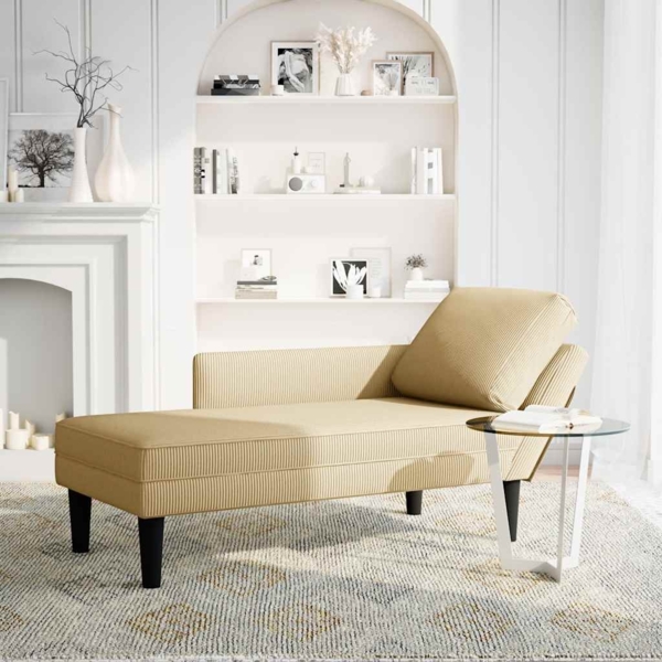 vidaXL Chaiselongue mit Kissen Graugrün Cordstoff 4009819