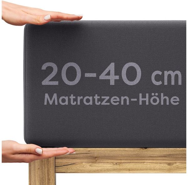 Wolkenfeld Spannbettlaken Boxspringbett Bettlaken - Spannbetttuch für Matratzen bis 40cm, Jersey, Gummizug: rundum, (1 Stück), Elastisch & Rutschfest: 90x200, 140x200, 160x200, 180x200 & Übergrößen