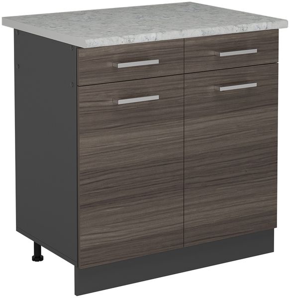 Küchenunterschrank R-Line Edelgrau 80 cm AP Marmor Vicco