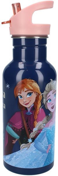 Disney Frozen II 500 ml Wasserflasche – Kinderflasche mit Griff & Strohhalm