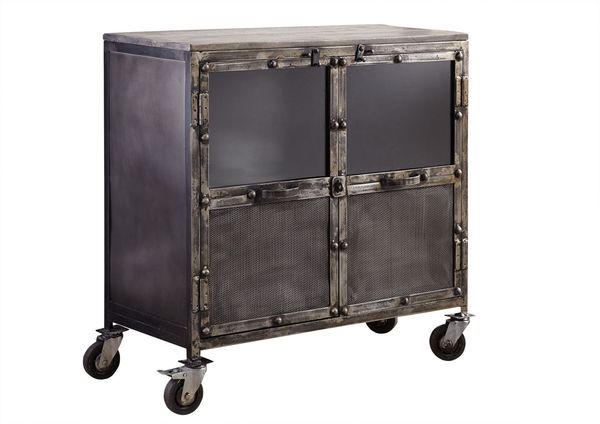 Sideboard Mango 90x40x90 grau lackiert HEAVY INDUSTRY #114
