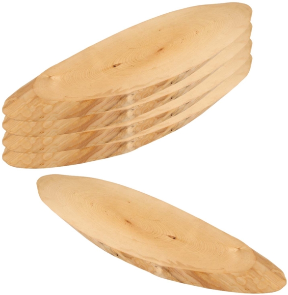 5 Stück Servierbrett Baumscheibe - Birke - 55 x 19 x 2,5cm