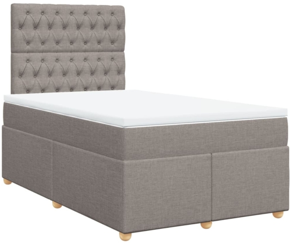 vidaXL Boxspringbett mit Matratze Taupe 120x190 cm Stoff 3291230