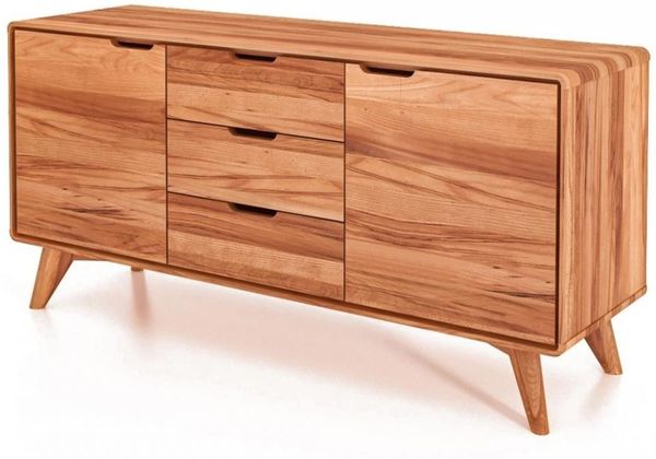 Kommode Gerg aus Kernbuche massiv 134x40x63 cm mit 2 Türen und 3 Schubladen