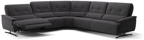 Sofanella Eckcouch PERLO Stoffbezug Sofalandschaft Funktionssofa in Schwarz S: 270 x 270 Breite
