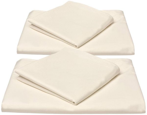 Beautissu Reforcé Bettwäsche Julie - 4teilig – Bettbezug Set – Kühlende Sommerbettwäsche aus Baumwolle Creme, 200cm, 135cm Bild 2