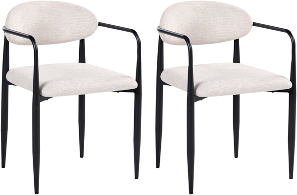Esszimmerstuhl 2er Set TANEVIK Stoff Hellbeige