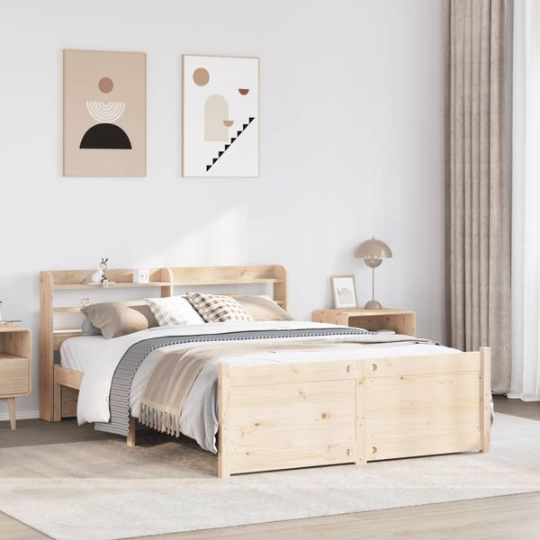 vidaXL Bettgestell mit Kopfteil ohne Matratze 135x190 cm 3306752