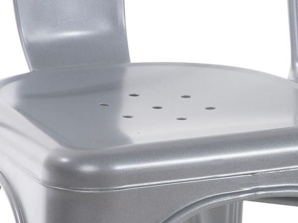 CLP 4er Set Stapelstühle Benedikt stapelbar Rückenlehnen Metall bis 200 kg belastbar,silber Bild 8