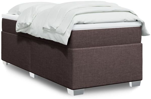 vidaXL Boxspringbett mit Matratze Dunkelbraun 90x190 cm Stoff 3285098