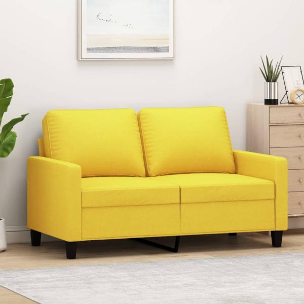 vidaXL 2-Sitzer-Sofa Hellgelb 120 cm Stoff 359160