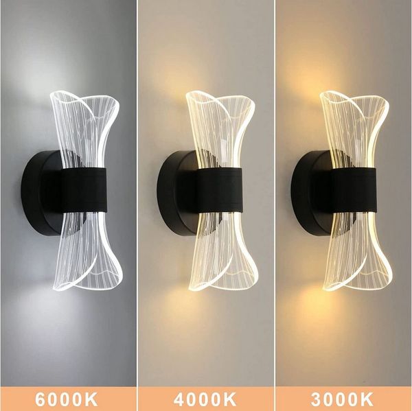 Riserva LED Wandstrahler Wandleuchte Innenwandleuchte, Acryl Dekoleuchte, 12W für Büro, Flur, Kein Flimmern, Augenschutz-Design, schützen Sie Ihre Augen