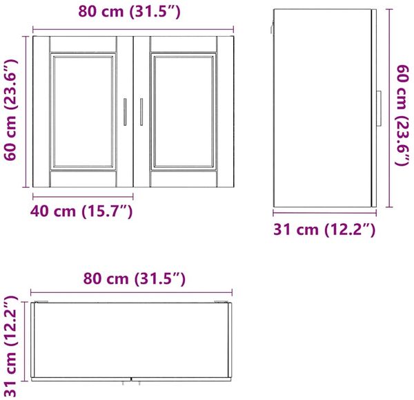 vidaXL Küchen-Hängeschrank Porto Altholz-Optik Holzwerkstoff 854075 Bild 11