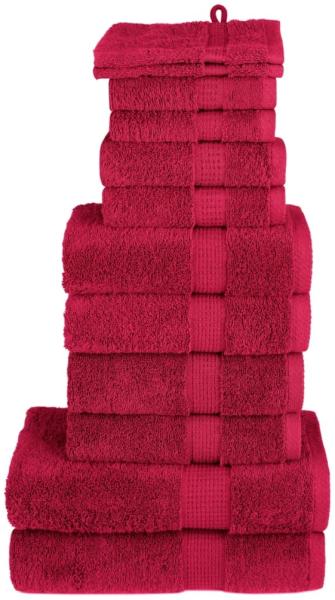 vidaXL 12 tlg. Premium-Handtuch-Set SOLUND Rot 600 g/m² 137581