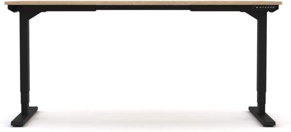 ASSMANN Elektrisch höhenverstellbarer Schreibtisch Y-Line 120x80cm Eiche Natura Schwarz Metall Holz Melaminoberfläche Bild 10