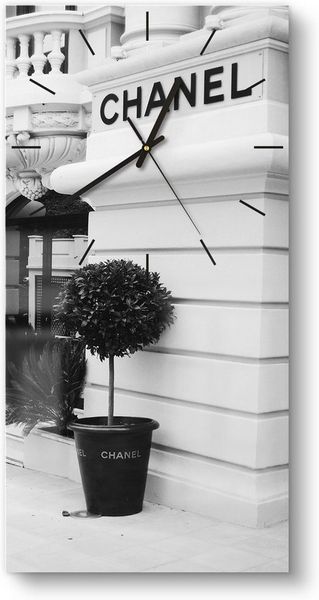 DEQORI Wanduhr 'Chanel Eleganz' (Glas Glasuhr modern Wand Uhr Design Küchenuhr)