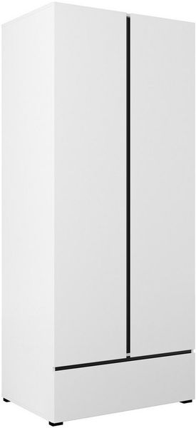 INOSIGN Drehtürenschrank Cross, moderner griffloser Kleiderschrank Wäscheschrank mit Schublade, Garderobe, Türen