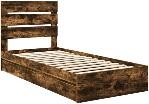 vidaXL Aufbewahrungsbett Geräucherte Eiche 100x200 cm Holzwerkstoff 3411921 Bild 3