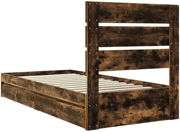 vidaXL Aufbewahrungsbett Geräucherte Eiche 100x200 cm Holzwerkstoff 3411921 Bild 9