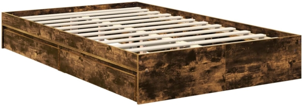 vidaXL Aufbewahrungsbett Geräucherte Eiche 100x200 cm Holzwerkstoff 3411921 Bild 5