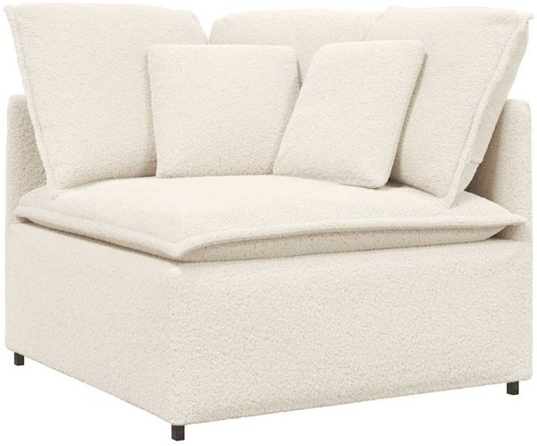 vidaXL Modulares Sofa Eckmodul mit Kissen Creme 100 cm 4104475 Bild 2