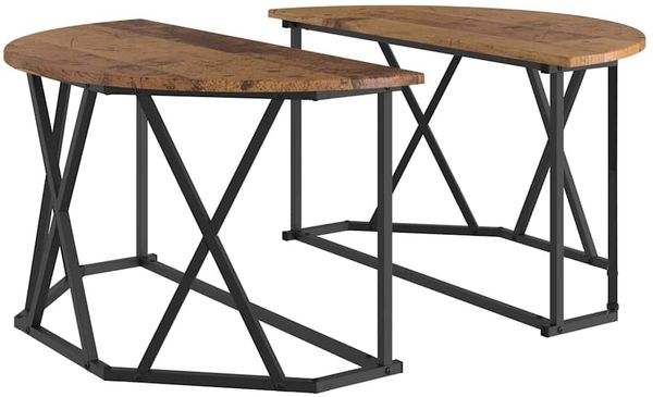Couchtisch, Sofatisch Altholz 80 x 80 x 42 cm Ingenieure Holz und Stahl