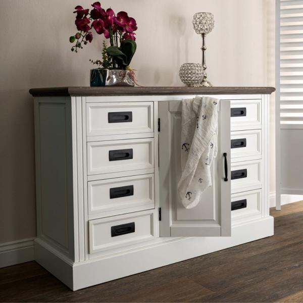 Sideboard ASIA Antik Weiß Shabby Chic ca. L140cm Mahagoni Kommode Schrank