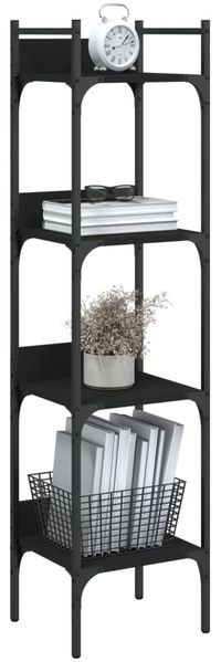 vidaXL Bücherregal 4 Böden Schwarz 35x30x138,5 cm Holzwerkstoff 838848 Bild 4