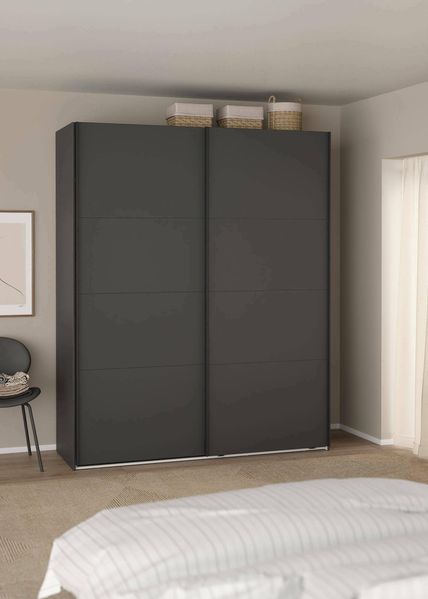Dmora - 2-türiger MehrzweckschrankMargot, Multifunktionale Möbel, Schuhschrank, Besenschrank, 179x65 h220 cm, Grau