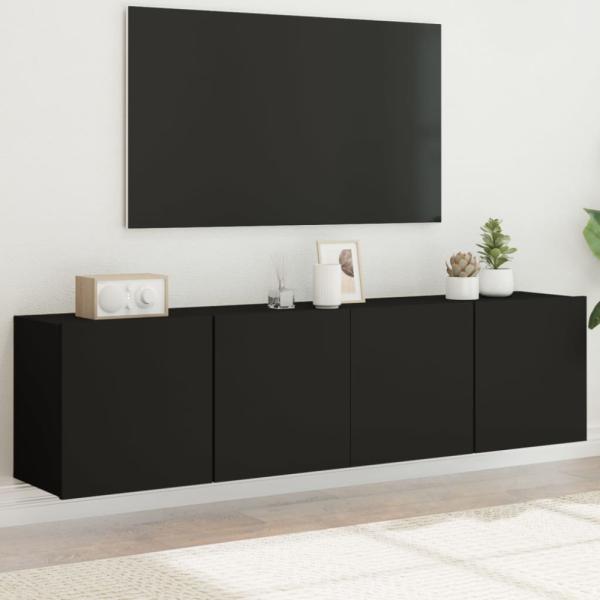 vidaXL TV-Wandschränke 2 Stk. Schwarz 80x30x41 cm 836955