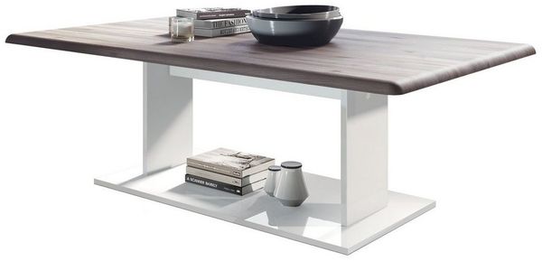 Couchtisch Beistelltisch Wohnzimmertisch Mono in Weiß mit Tischplatte in Eiche Nordic