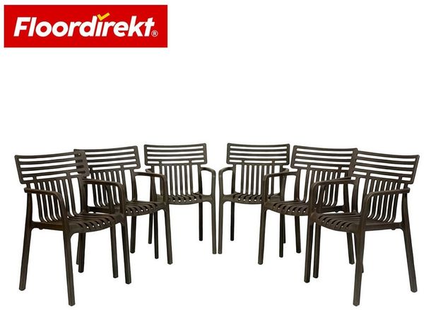 Floordirekt Gartenstuhl Designstuhl Terrano stapelbar aus Kunststoff wetterfest UV-beständig (1 Stuhl oder 6-er Set), verschiedene Farben