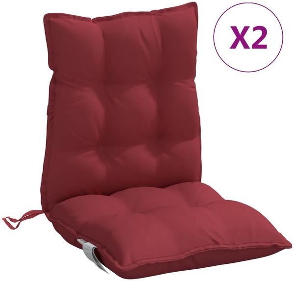 vidaXL Niedriglehner-Auflagen 2 Stk. Weinrot Oxford-Gewebe 377698 Bild 2