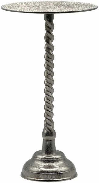 Beistelltisch Aluminium 28cm - Kleiner runder Anstelltisch aus Metall silber - Design Wohnzimmertisch - Dekotisch - Couchtisch - Metalltisch Handmade pflegeleicht