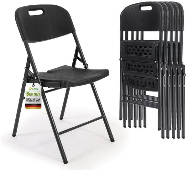 Sekey Klappstuhl Klappstuhl Set bis 150kg stabil faltbar Gartenstuhl Metall, Bis 150kg belastbar – stabil, faltbar & platzsparend