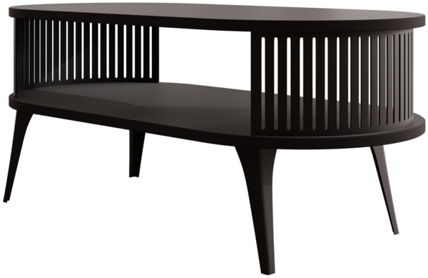 Couchtisch Rajkon Oval (Farbe: Schwarz / Schwarz Molet)