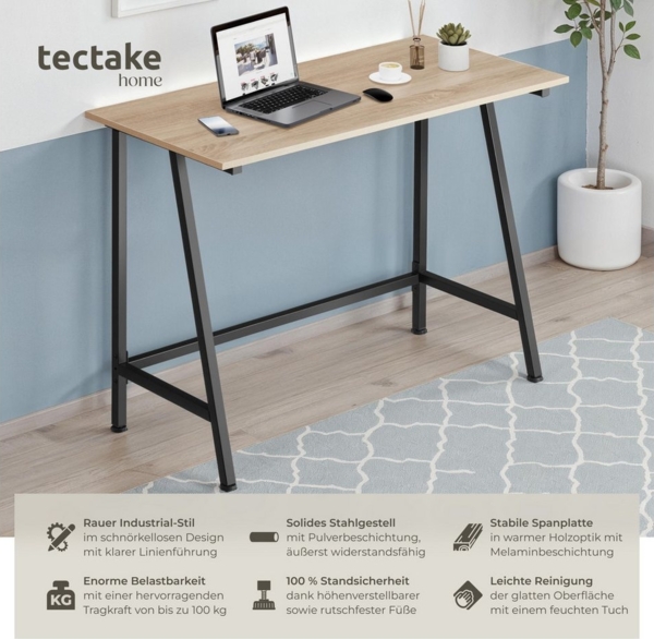 tectake Schreibtisch Newton (1-St, 1 tlg), Handlicher Schreibtisch in typischer Industrie-Optik