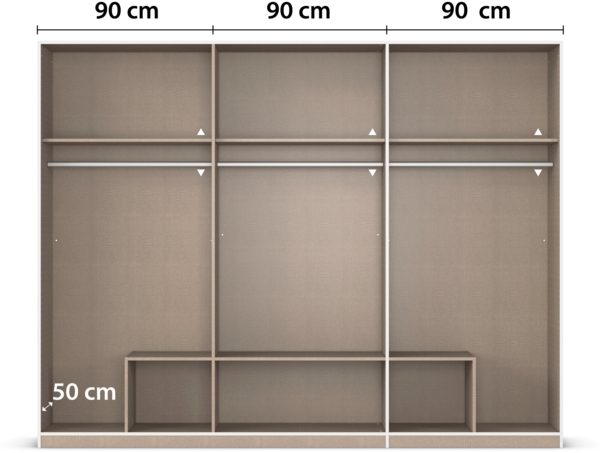 rauch Kleiderschrank, Drehtürenschrank GAMMA, 6-türig, 6 Schubkästen, Alpinweiß, 271 x 210 x 54 cm Bild 6