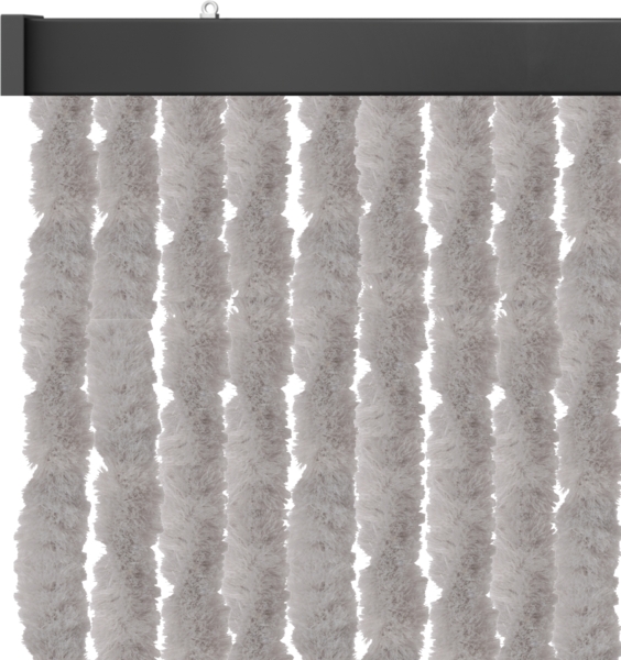 Flauschvorhang 80x220 cm in Unistreifen grau, perfekter Insekten- und Sichtschutz für Ihre Balkon- und Terrassentür, viele Farben