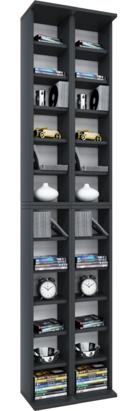 VCM CD / DVD Media Regal Almera 906077 Schwarz H. 183 x B. 42 x T. 20 cm