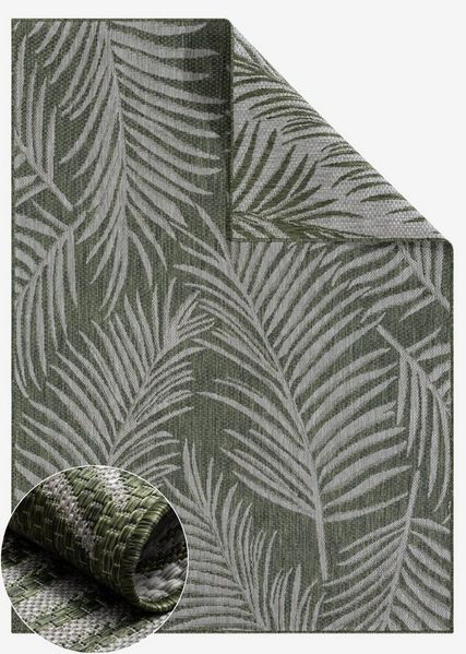 Wohnando Teppich MY-RUG Wendbarer Outdoor-Teppich "Fern" 200x140 cm, grün, rechteckig, Höhe: 8 mm, robust, Teppich für Terrasse oder Balkon