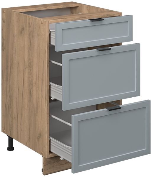 Küchenunterschrank Fame-Line Hellblau-grau 50 cm ohne Arbeitsplatte Vicco Bild 4