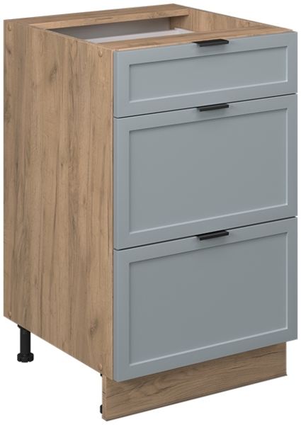 Küchenunterschrank Fame-Line Hellblau-grau 50 cm ohne Arbeitsplatte Vicco