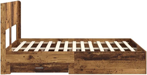 vidaXL Bettgestell mit Stauraum und Kopfteil Altholz 120 x 190 cm 3414497 Bild 7