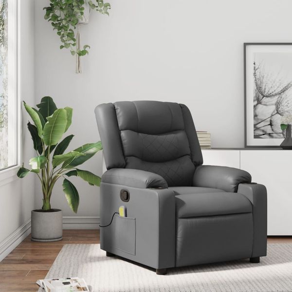 vidaXL Massagesessel Relaxsessel Grau Kunstleder 3206881