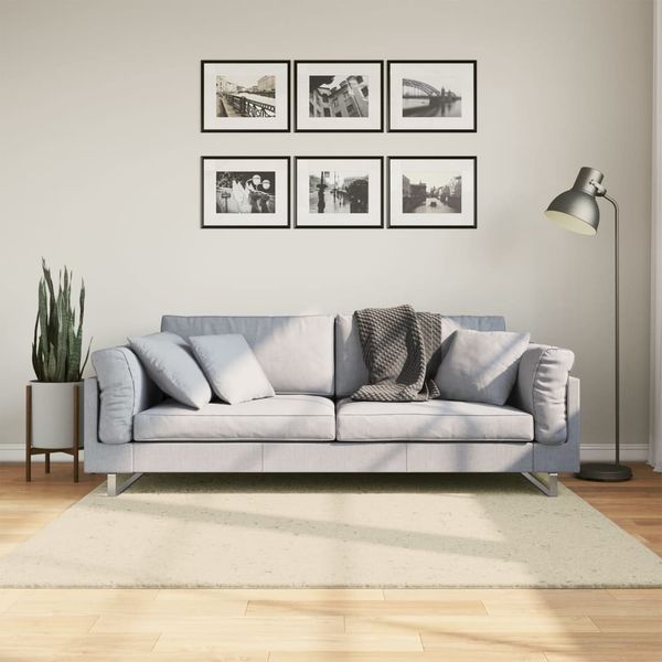vidaXL Teppich HUARTE Kurzflor Weich und Waschbar Creme 160x160 cm 375040